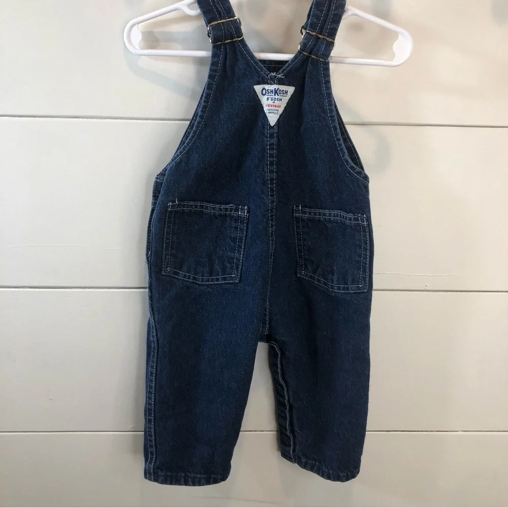 Oshkosh B’Gosh USA Vestbak Overalls Denim Jean‎ Vintage 90’s 12 months Unisex